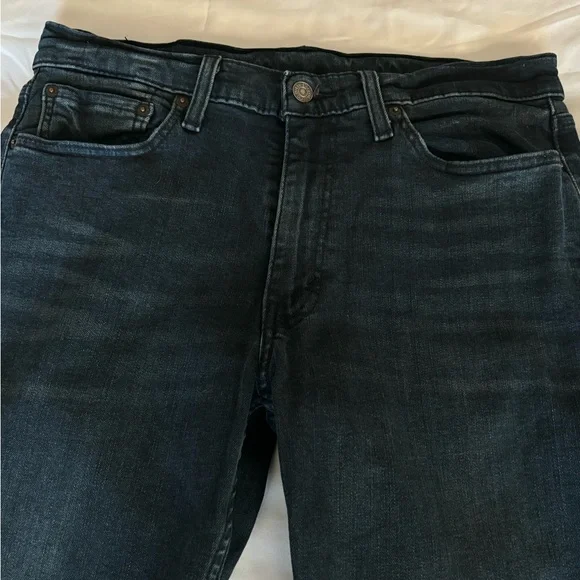 Men's LEVIS 514 Black Label Straight Fit 33 X 30 Dark Wash Stretch Jeans - Picture 7 of 15